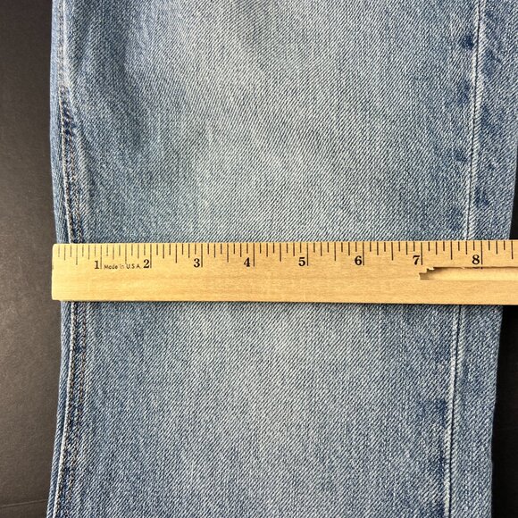 American Eagle Jean Women 27x28* Highest Rise 90s Flare Blue Cotton Denim Tag 6R - Picture 13 of 16